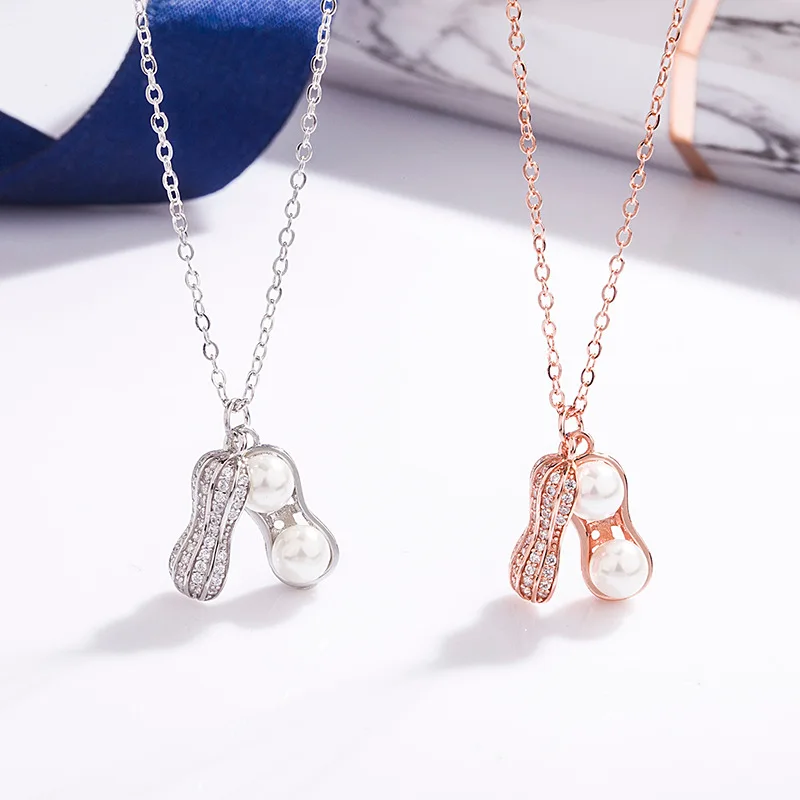925 sterling silver micro rhinestone peanut pendant female Korean Creative natural pearl necklace choker DIY clasp accessory
925 sterling silver micro rhinestone peanut pendant female Korean Creative natural pearl necklace choker DIY clasp accessory