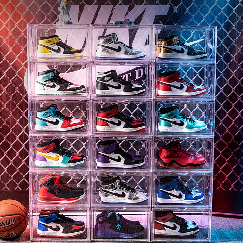 acrylic shoe storage boxes 12 pack clear stackable nike transparent sneaker box shoe container storage box plastic with magnet, Customized color
acrylic shoe storage boxes 12 pack clear stackable nike transparent sneaker box shoe container storage box plastic with magnet, Customized color