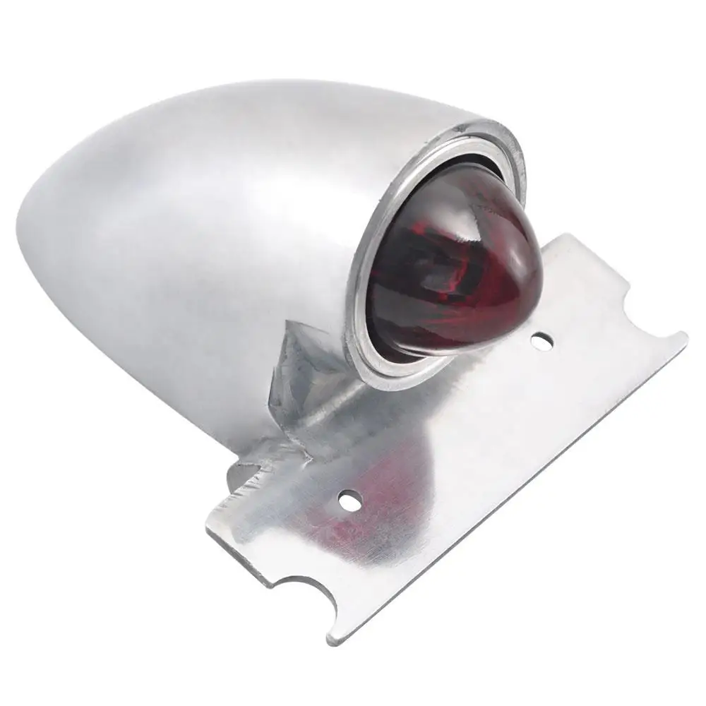 Black Motorcycle Metal Rear Fender Mudguard Fender w/ Chrome Moto Tail Brake Stop Light Vintage Style Fit for Harley BOB Bobber