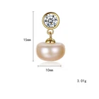 Fashion Jewelry Earring Earrings Fashion Luxury 925 Sterling Silver Jewelry 18k Plated Gold Flat Oval Dangle Pearl Earring