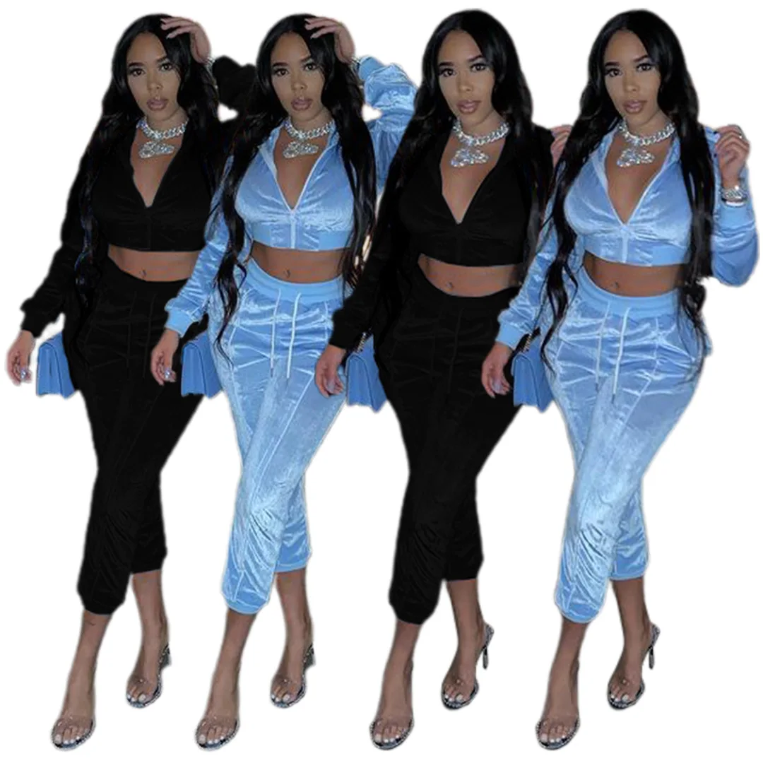L307 2021 Fall and winter New design fashion Stylish casual sports satin velvet zipper two-piece set
L307 2021 Fall and winter New design fashion Stylish casual sports satin velvet zipper two-piece set