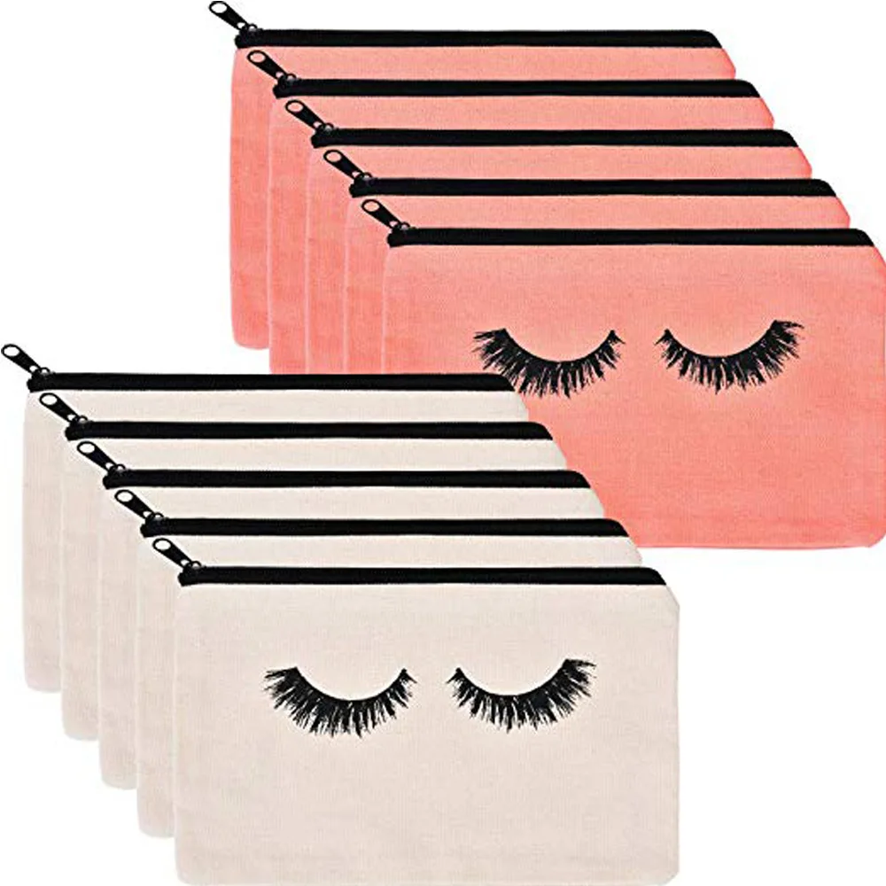 Custom Logo Printed Eyelash Pencil Case Plain Cotton Makeup Pouch Travel Canvas Cosmetic Bag, White,beige,pink
Custom Logo Printed Eyelash Pencil Case Plain Cotton Makeup Pouch Travel Canvas Cosmetic Bag, White,beige,pink