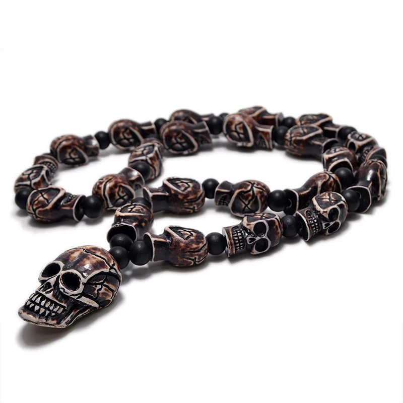 FX801 Imitation yak bone necklace Halloween skull beaded necklace punk cool men Europe United States hip hop pendant necklace, White brown
FX801 Imitation yak bone necklace Halloween skull beaded necklace punk cool men Europe United States hip hop pendant necklace, White brown