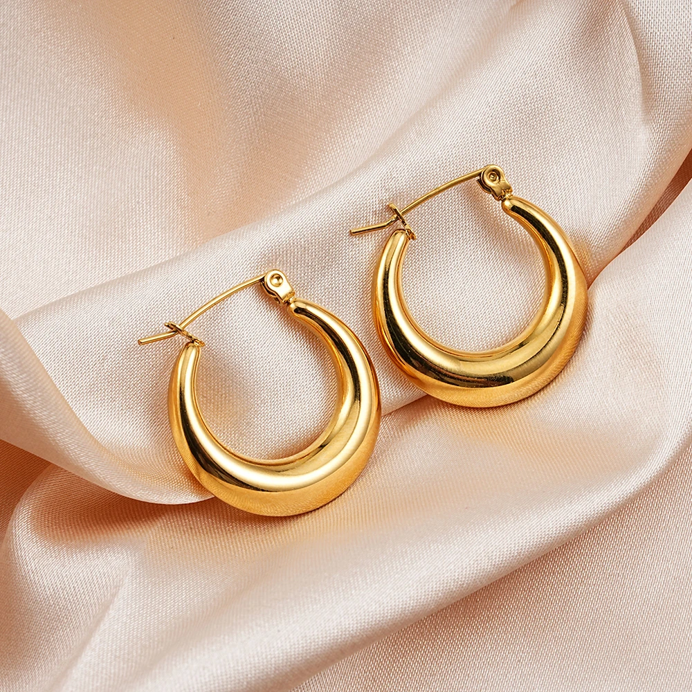 Boucle D'Oreille Bijoux Tendance 2023 Fashion Jewelry Waterproof Stainless Steel Gold Plated Chunky Hoop Earrings
Boucle D'Oreille Bijoux Tendance 2023 Fashion Jewelry Waterproof Stainless Steel Gold Plated Chunky Hoop Earrings