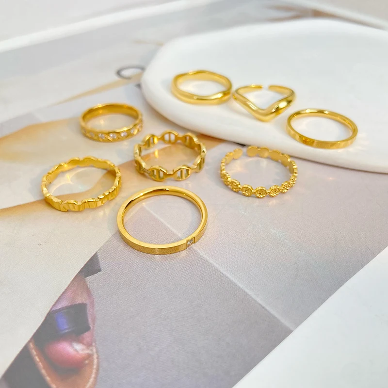2024 New Fashion Jewelry Exquisite 18K Gold Plated Stainless Steel Latest Simple Design Ring Elegant Women's Adjustable Opening
2024 New Fashion Jewelry Exquisite 18K Gold Plated Stainless Steel Latest Simple Design Ring Elegant Women's Adjustable Opening