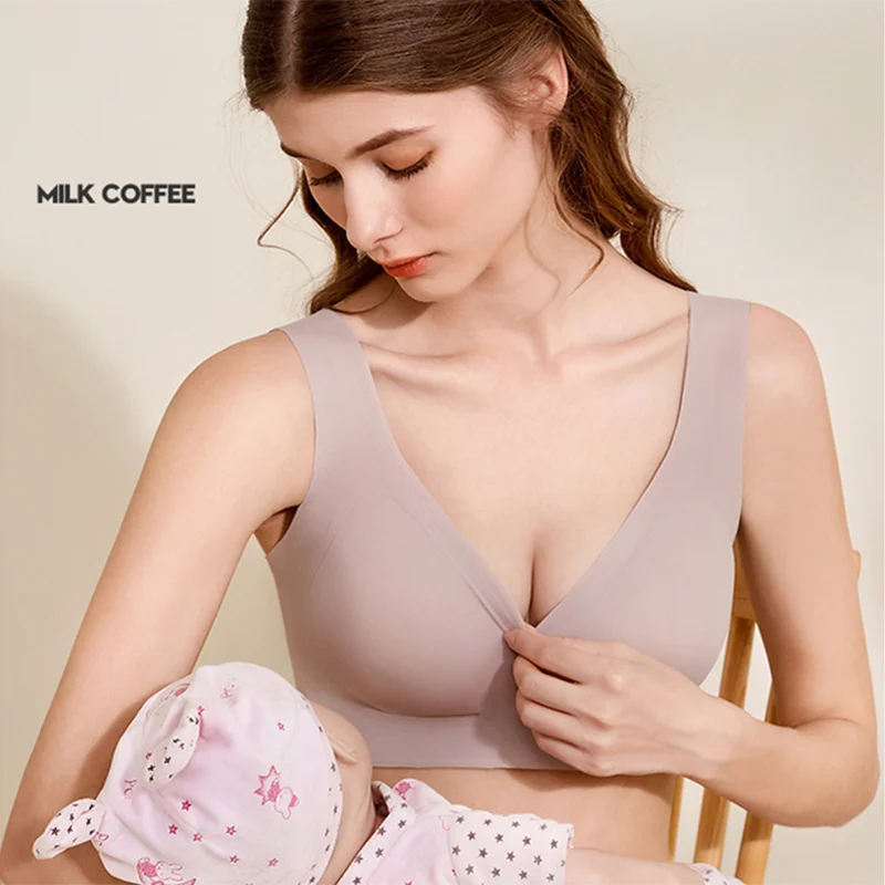 OEM Seamless Breathable Crossover Traceless Wireless Maternity Women Ladies Pregnant Sleeping Nursing Bra for Feeding, Milk white,beige,milk coffee,black
OEM Seamless Breathable Crossover Traceless Wireless Maternity Women Ladies Pregnant Sleeping Nursing Bra for Feeding, Milk white,beige,milk coffee,black