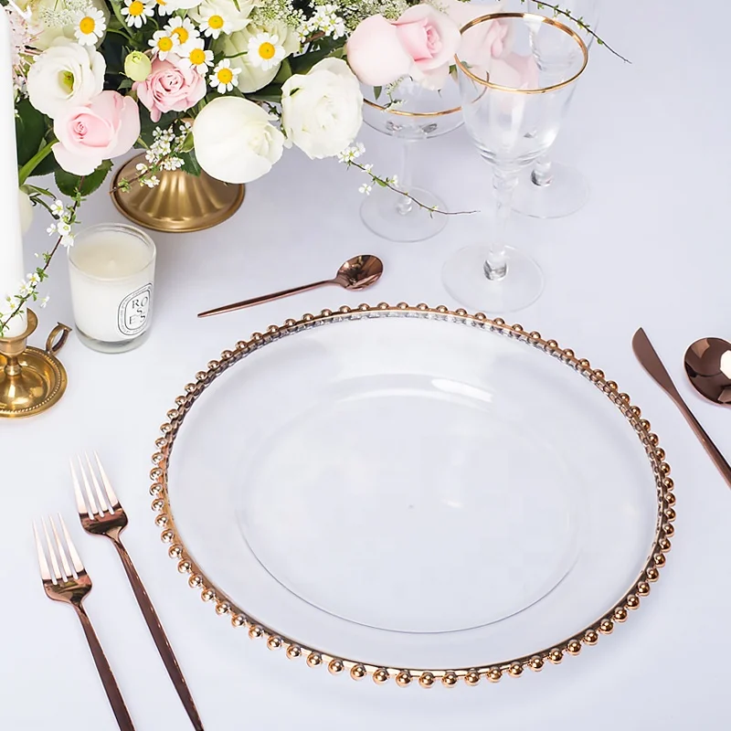 Round Acrylic charger gold silver decoration plate Beading brass wholesale charger transparent plates Hot Selling for wedding, Customized color
Round Acrylic charger gold silver decoration plate Beading brass wholesale charger transparent plates Hot Selling for wedding, Customized color