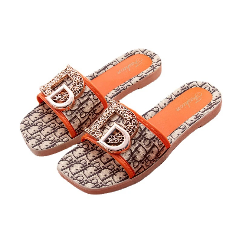 2021 New women's shoes are versatile casual Big-D Logo Flat Bottom Slides Retro Style Women's Slippers chanclas sandalias, Black,green,orange
2021 New women's shoes are versatile casual Big-D Logo Flat Bottom Slides Retro Style Women's Slippers chanclas sandalias, Black,green,orange