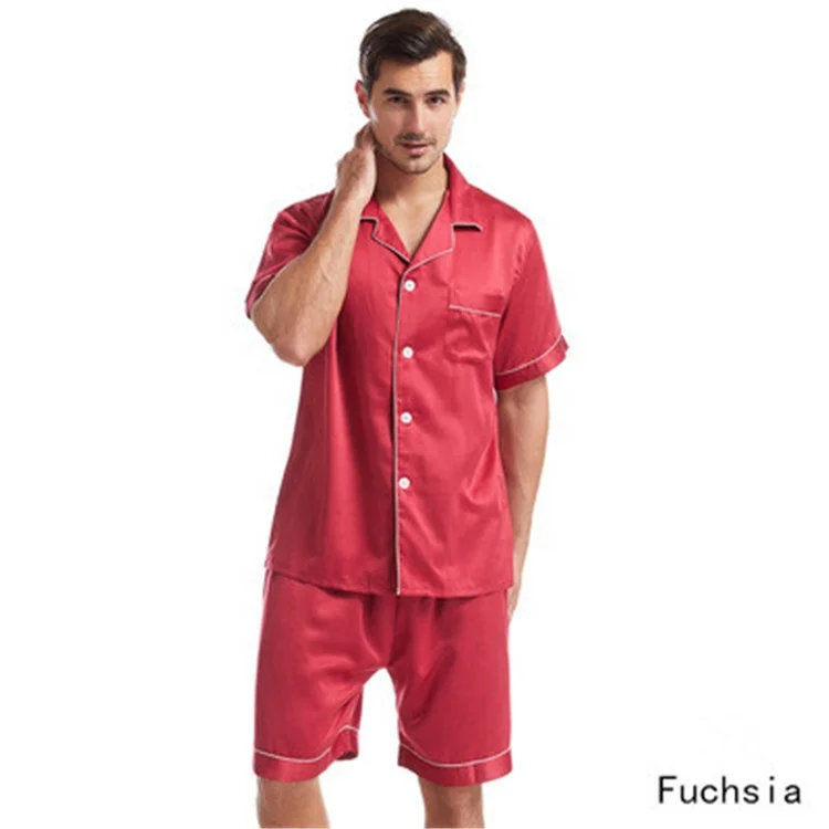 Summer Men's Pajamas Suit Casual Plus Size Home Service Suit Lapel Solid Color Cardigan Pajama Set, Picture
Summer Men's Pajamas Suit Casual Plus Size Home Service Suit Lapel Solid Color Cardigan Pajama Set, Picture