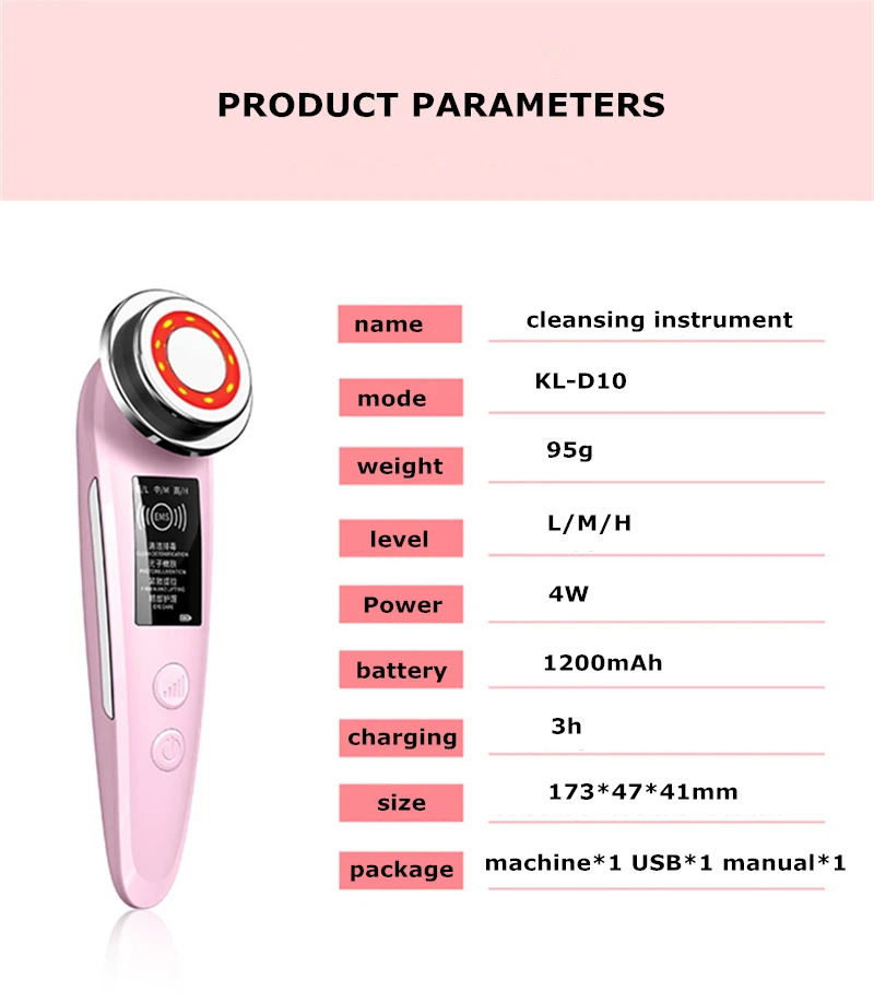 Ultrasonic Iontophoresis RF Facial Microcurrent Cell Rejuvenation Beauty Instrument Red Blue Light Anti-aging massager
Ultrasonic Iontophoresis RF Facial Microcurrent Cell Rejuvenation Beauty Instrument Red Blue Light Anti-aging massager