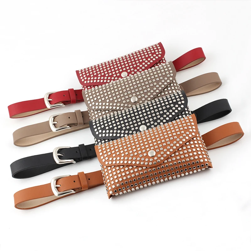Womens Leather Belt Fanny Pack With Removable Belt Metal Spike Studded Waist Pouch Fashion Belt Bags
Womens Leather Belt Fanny Pack With Removable Belt Metal Spike Studded Waist Pouch Fashion Belt Bags
