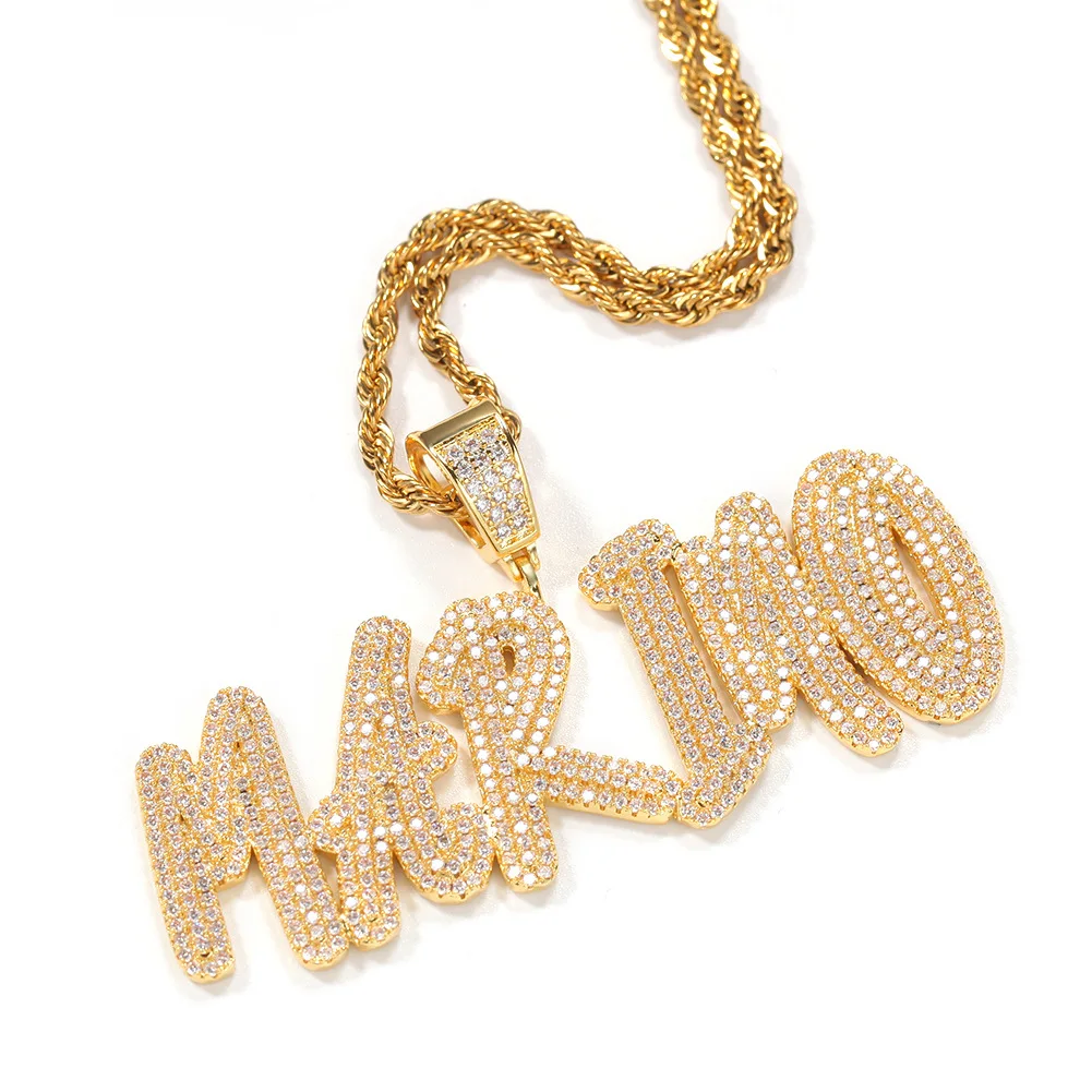 Custom hip hop pendant with 18K Gold CZ Rapper Bling jewelry 2 Layer Letter chain Name plate necklace
Custom hip hop pendant with 18K Gold CZ Rapper Bling jewelry 2 Layer Letter chain Name plate necklace