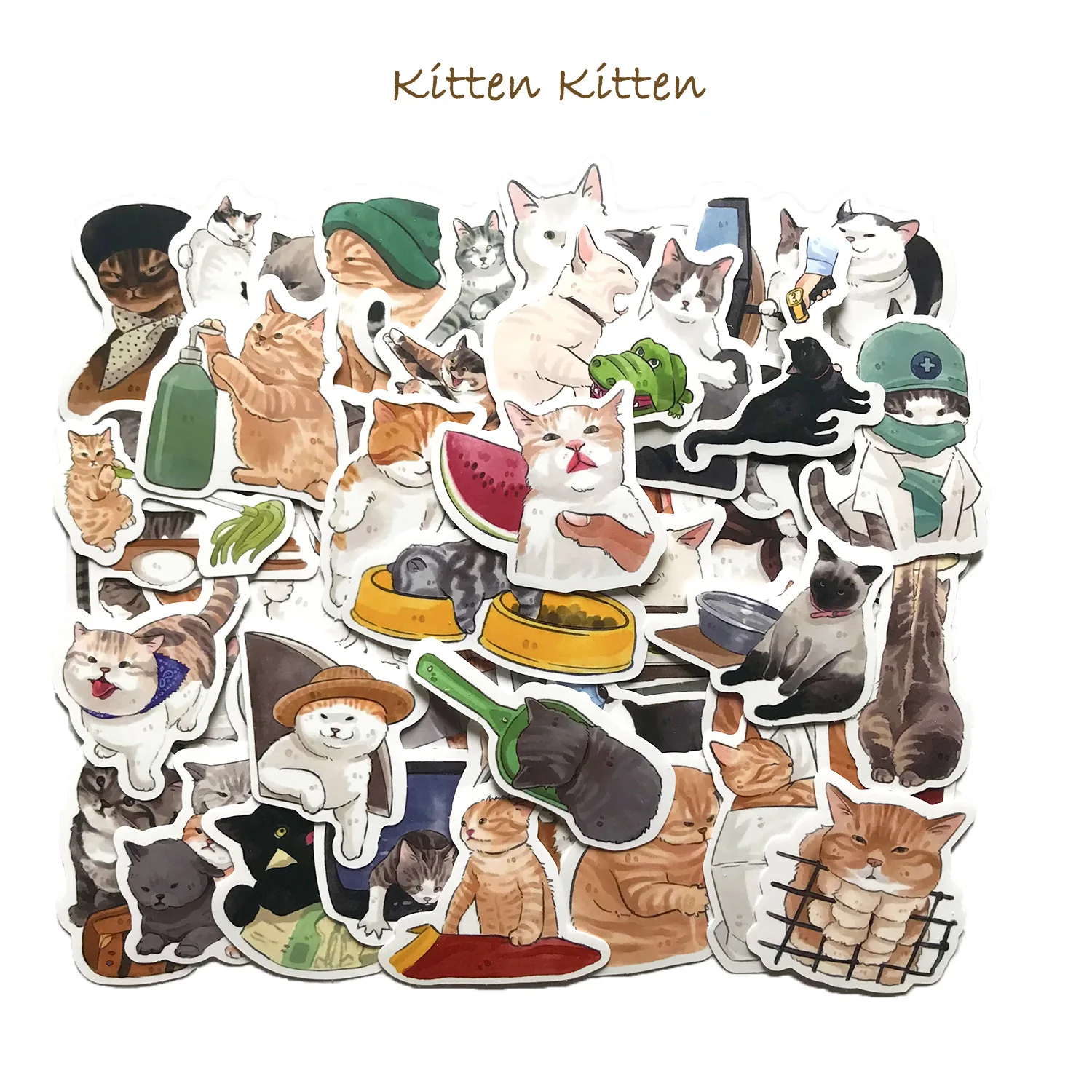50PCS KittenYard funny cute pet backyard cat sticker ins mobile computer luggage stationery sticker, Cmyk
50PCS KittenYard funny cute pet backyard cat sticker ins mobile computer luggage stationery sticker, Cmyk