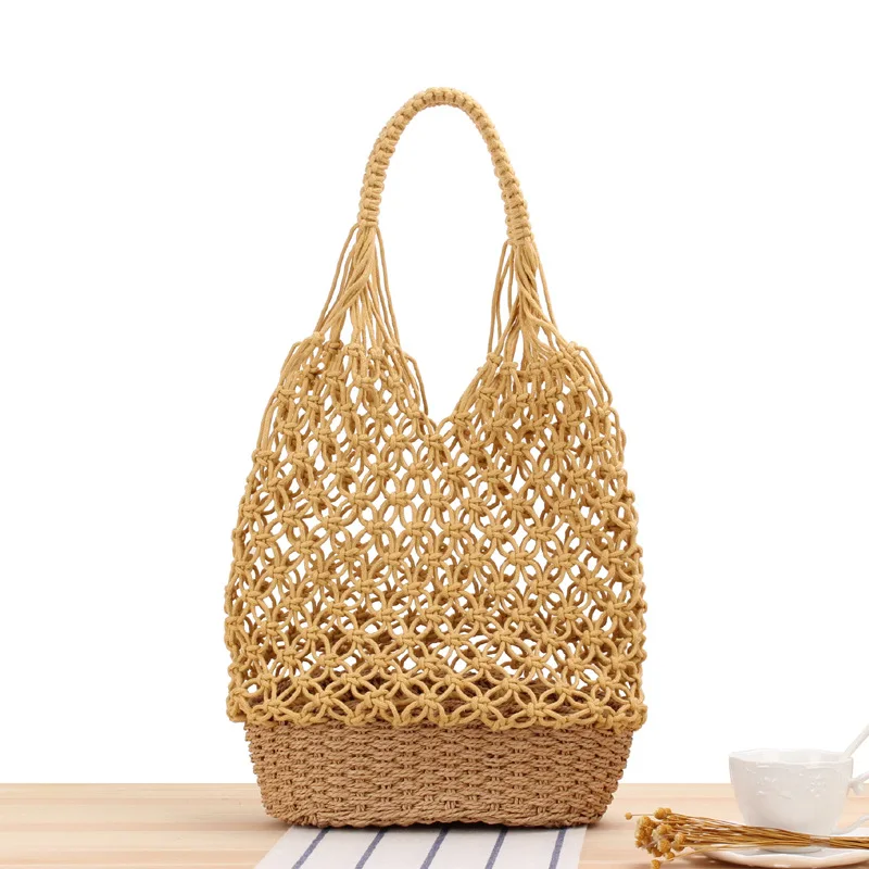 Fashion Popular Woven Bag Mesh Rope Weaving Handmade Reticulate Hollow Straw Bag, 6 colors
Fashion Popular Woven Bag Mesh Rope Weaving Handmade Reticulate Hollow Straw Bag, 6 colors