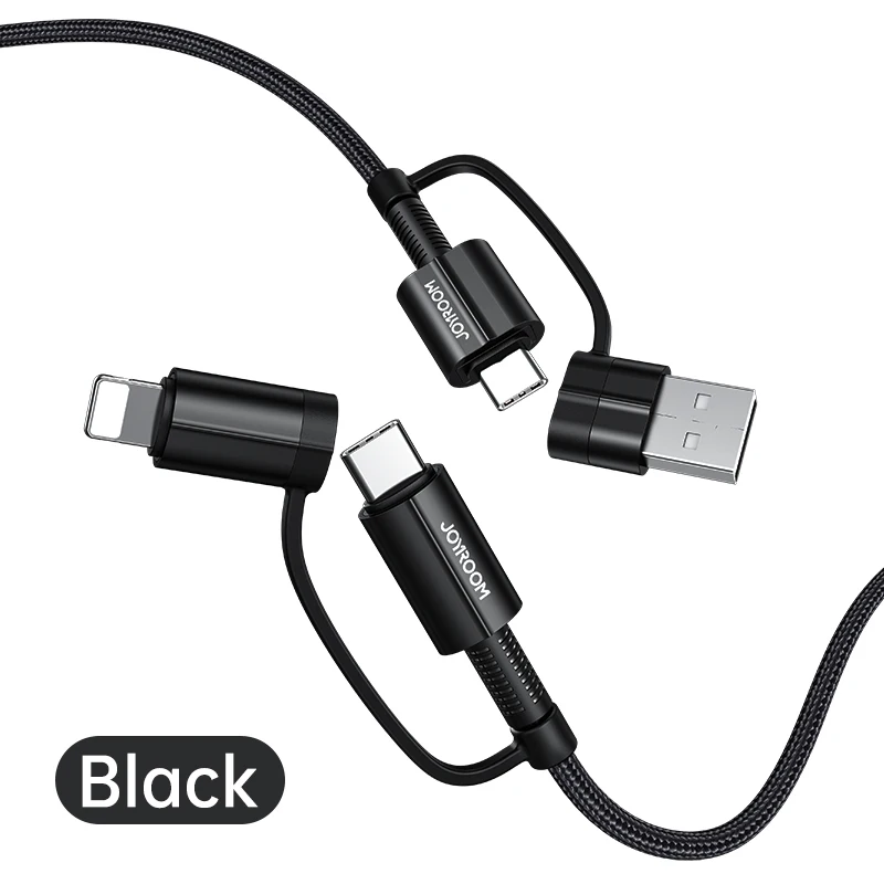 Joyroom 1.2M 1.8M 4 in 1 multifunction Type-c USB data cable For iPhone Lightning Charging, Black/green
Joyroom 1.2M 1.8M 4 in 1 multifunction Type-c USB data cable For iPhone Lightning Charging, Black/green