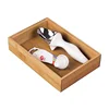 Bamboo Kitchen Cabinet Drawer Organizer Stackable Tray Bin - Eco-Friendly, Multipurpose,Use in Drawers, on Countertops, Shelves
