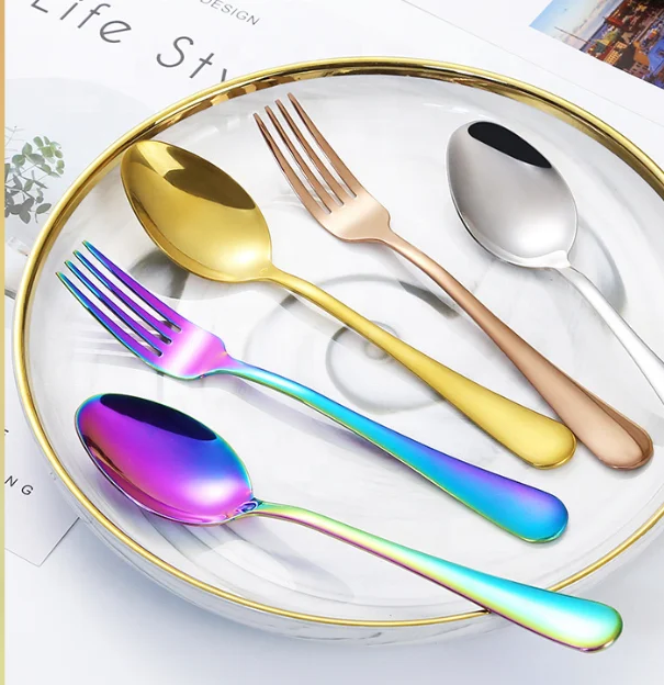 Wholesale restaurant gold cutlery 18/8 stainless steel flatware sets, Different colors
Wholesale restaurant gold cutlery 18/8 stainless steel flatware sets, Different colors
