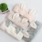 Bunny Ear Girl Bath Shower make up Elastic Hair Band,woolen hair band