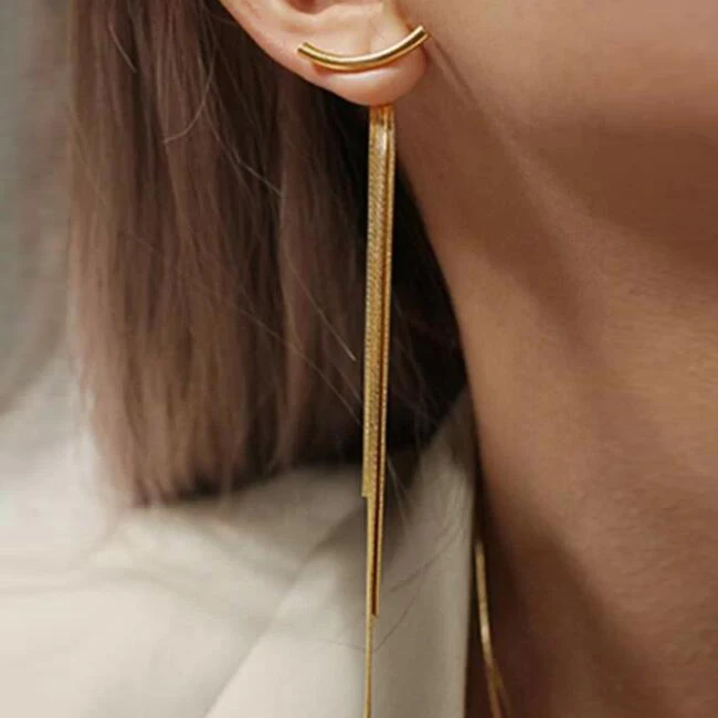51018 Fashion Minimalist Design Women Ear Long Line Chain Jewelry Tassel Earrings Silver Plated Tassel Earrings
51018 Fashion Minimalist Design Women Ear Long Line Chain Jewelry Tassel Earrings Silver Plated Tassel Earrings