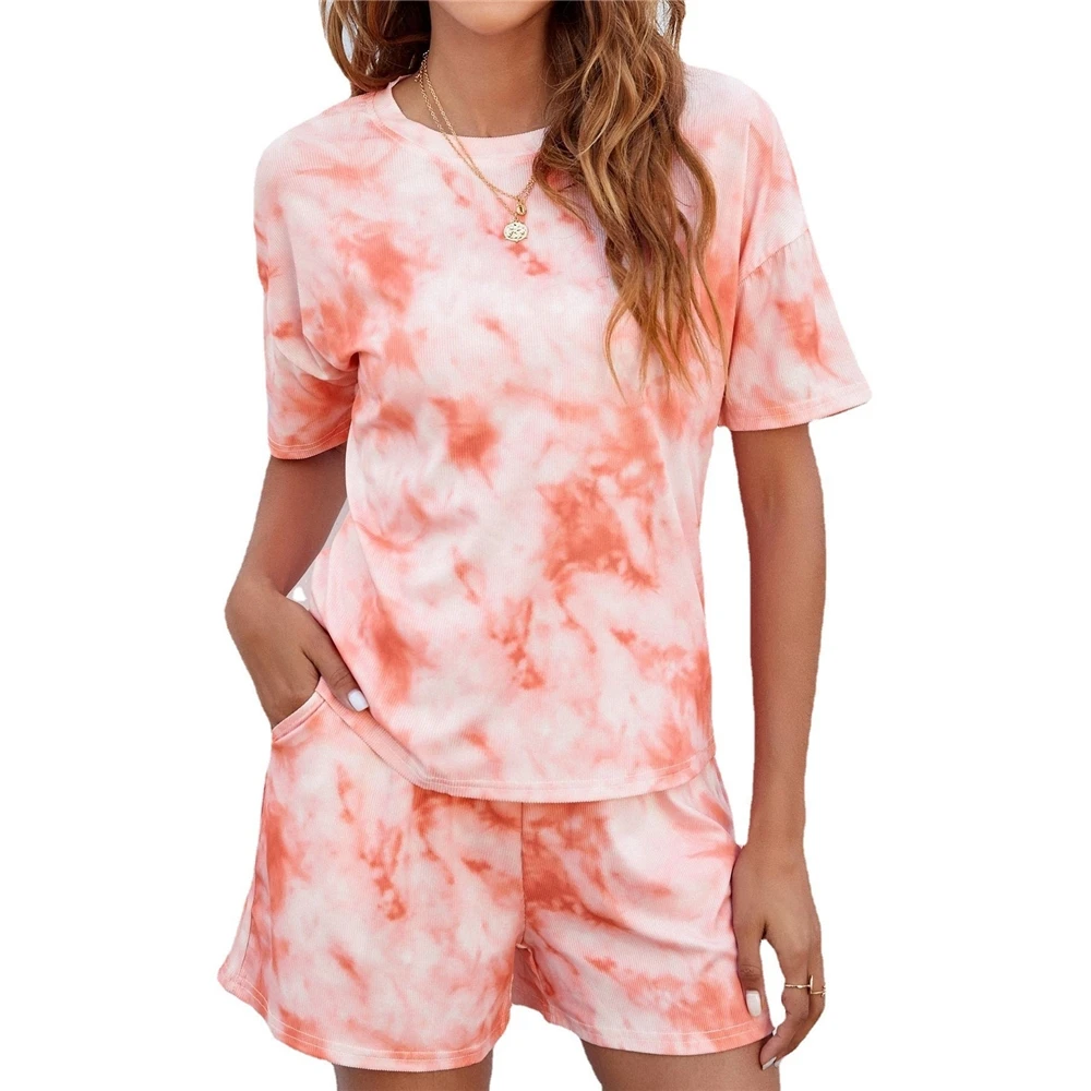 MD-2022050711 Summer 2022 women tie dye shorts set printed pajamas short sleeve tops shorts lounge wear two piece set
MD-2022050711 Summer 2022 women tie dye shorts set printed pajamas short sleeve tops shorts lounge wear two piece set