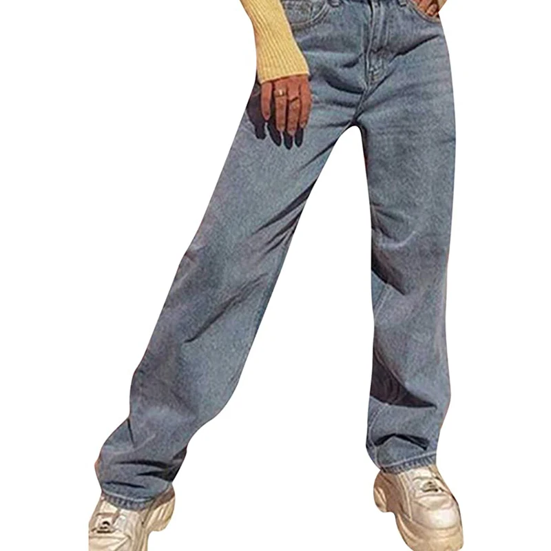 Women Ripped Baggy Jeans Casual Vintage High Waist Wide Leg Straight Denim Pants 
Women Ripped Baggy Jeans Casual Vintage High Waist Wide Leg Straight Denim Pants