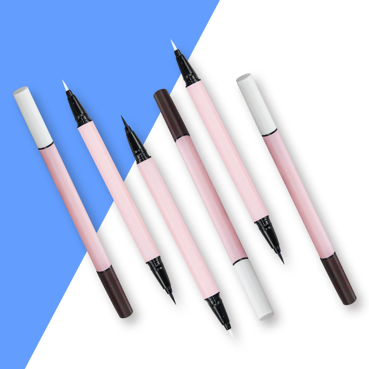 Clear Black Pink Double Sided Pen Eye liner Sweatproof OEM Double End Liquid Eyeliner Pen 
Clear Black Pink Double Sided Pen Eye liner Sweatproof OEM Double End Liquid Eyeliner Pen