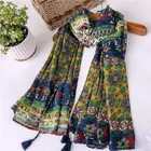 Ethnic style vacation widen warm print polyester scarf wholesale