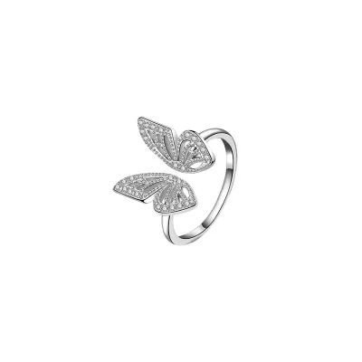 18K Gold Plating Adjustable Cubic Zirconia CZ Butterfly Ring Shiny Diamond Butterfly Sterling Silver Ring for Women
18K Gold Plating Adjustable Cubic Zirconia CZ Butterfly Ring Shiny Diamond Butterfly Sterling Silver Ring for Women