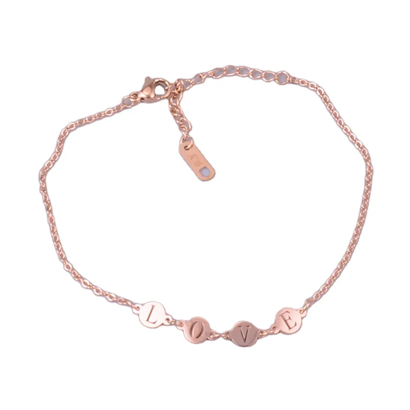 316L Stainless Steel Rose Gold Plated Love Gold Anklet Round Letters LOVE Foot Chain
316L Stainless Steel Rose Gold Plated Love Gold Anklet Round Letters LOVE Foot Chain