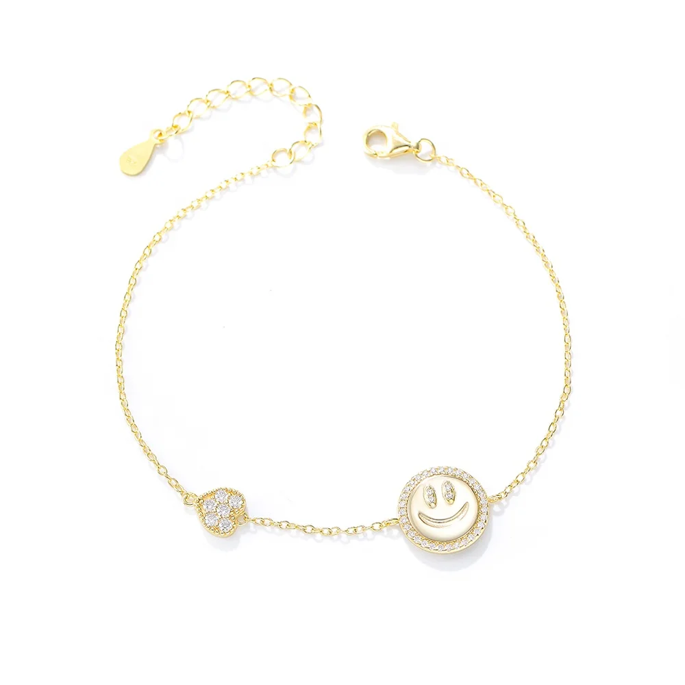 hot sale zircon stone 925 sterling silver cute happy bracelet jewelry smile bling bracelet
hot sale zircon stone 925 sterling silver cute happy bracelet jewelry smile bling bracelet