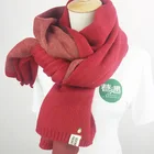 Wholesale Women Pashmina Scarf Winter Double-Sided Long Thickening Solid Color Knitting Scarf