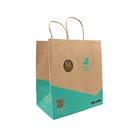 Wholesale recycled craft/kraft grocery take away packaging custom restaurant paper bag for food delivery