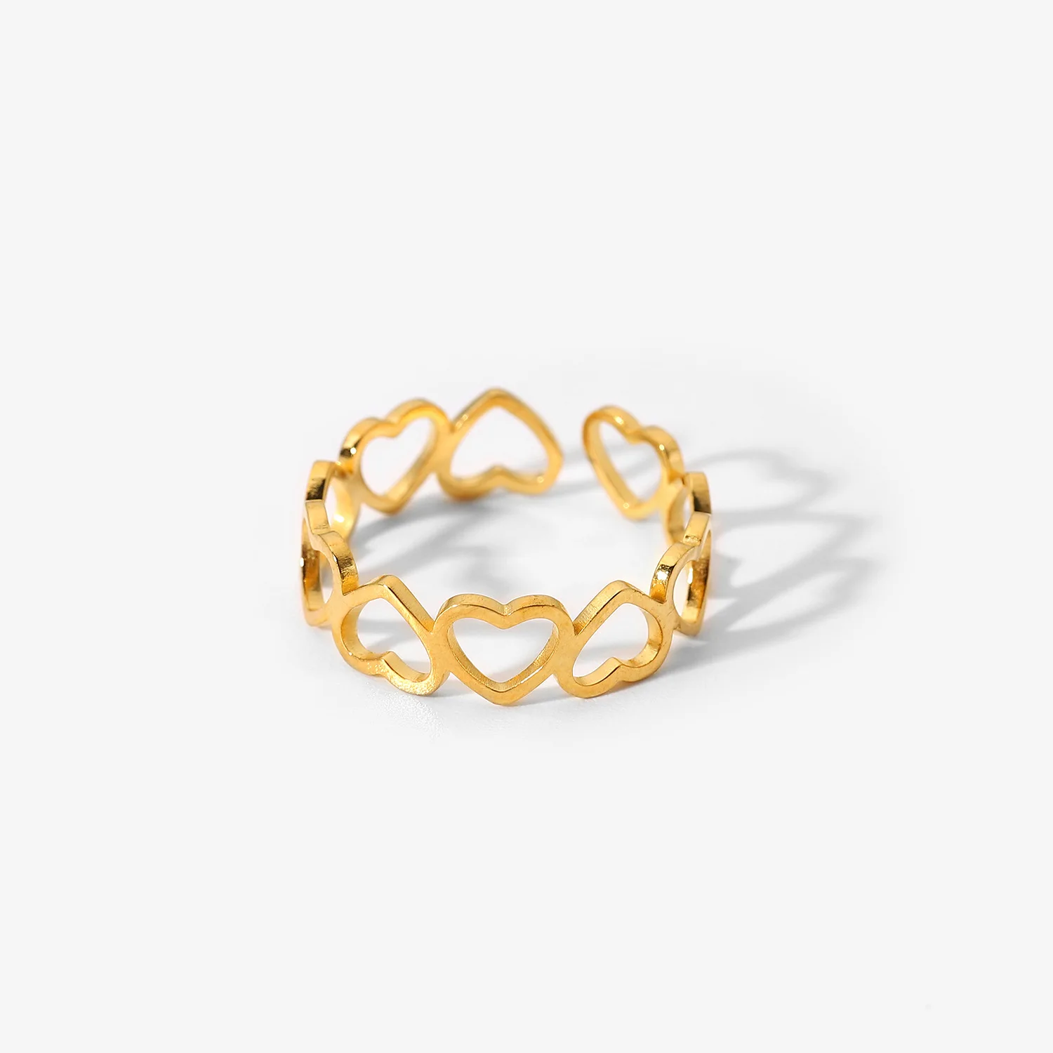 2021 French Women's Fashion Hollow Love Stitching Design Opening Adjustable Ring Stainless Steel 18k Gold-Plated Jewelry
2021 French Women's Fashion Hollow Love Stitching Design Opening Adjustable Ring Stainless Steel 18k Gold-Plated Jewelry