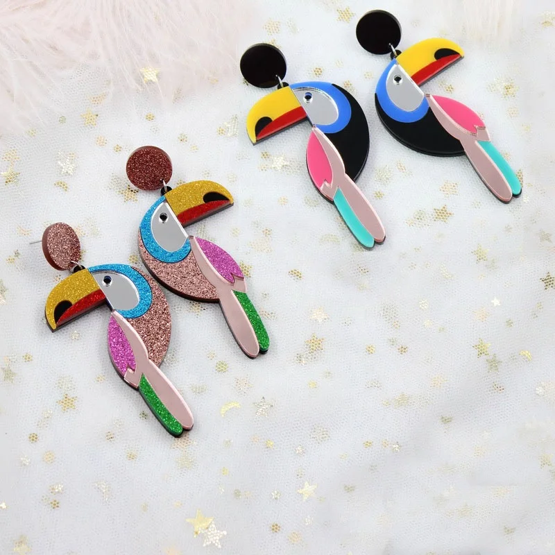 HP009 70mm Acrylic Bird Earrings Vintage Bird Toucan Drop Earring High Quality Acrylic Glitter Laser Cutout toucan earrings
HP009 70mm Acrylic Bird Earrings Vintage Bird Toucan Drop Earring High Quality Acrylic Glitter Laser Cutout toucan earrings