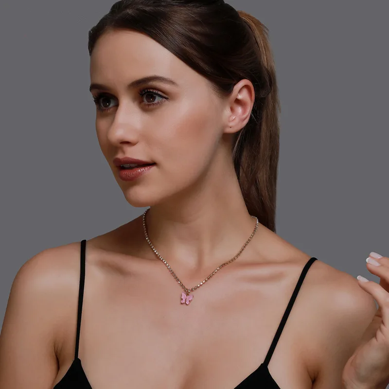 New Rhinestone Butterfly Pendant Shining bisuteria Jewelry Women Crystal Charms Choker Necklace Butterfly Tennis Necklace
New Rhinestone Butterfly Pendant Shining bisuteria Jewelry Women Crystal Charms Choker Necklace Butterfly Tennis Necklace