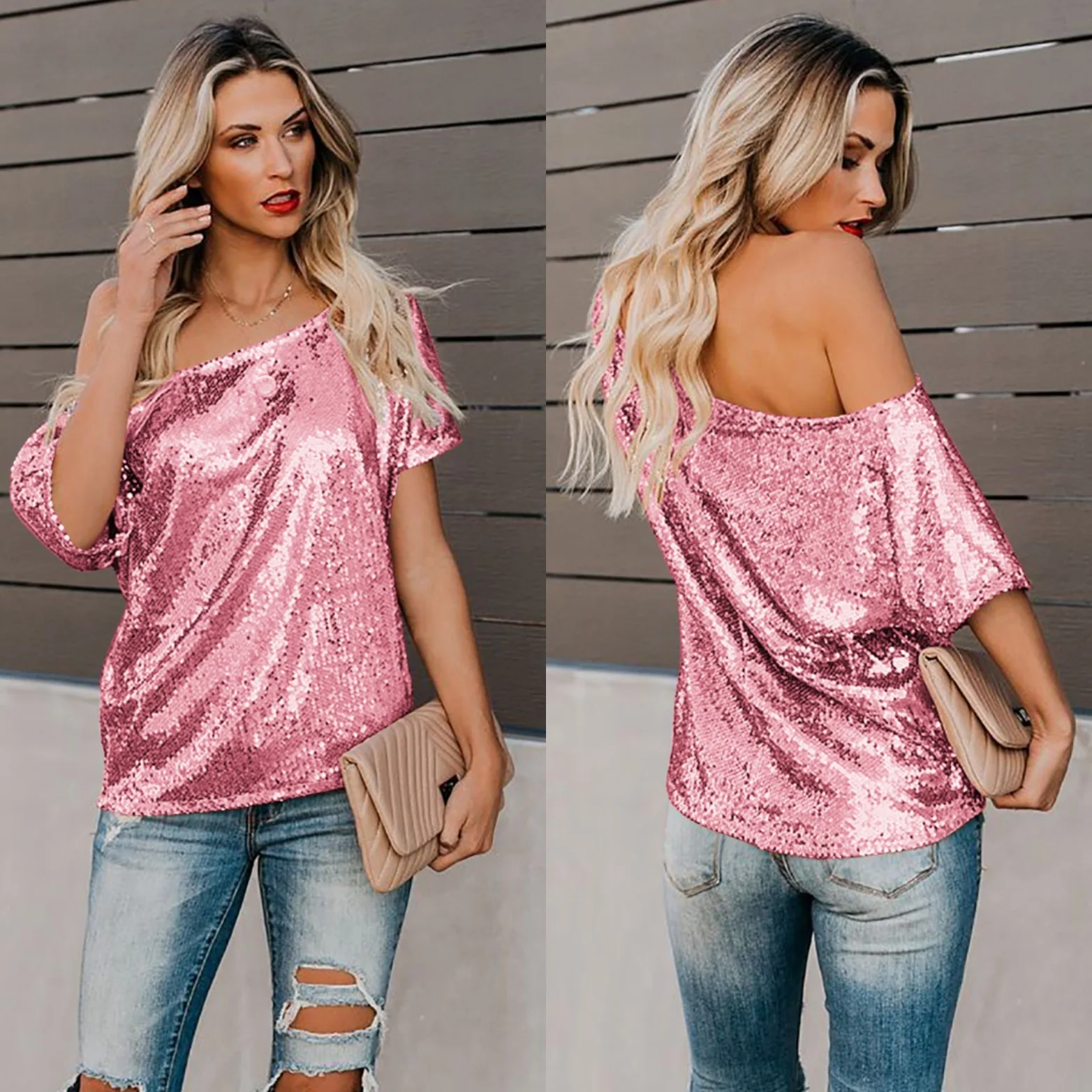 WW-0018 Women's Pure Color Hot Stamping A Word Shoulder Clothing T-shirt With Short Sleeves Off The Shoulder Woman Tops Fashion, Customized color
WW-0018 Women's Pure Color Hot Stamping A Word Shoulder Clothing T-shirt With Short Sleeves Off The Shoulder Woman Tops Fashion, Customized color