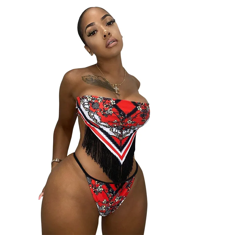 Hot Sale Two Pieces Sexy Bikini for Women's Wear floral strapless bikini sets
Hot Sale Two Pieces Sexy Bikini for Women's Wear floral strapless bikini sets