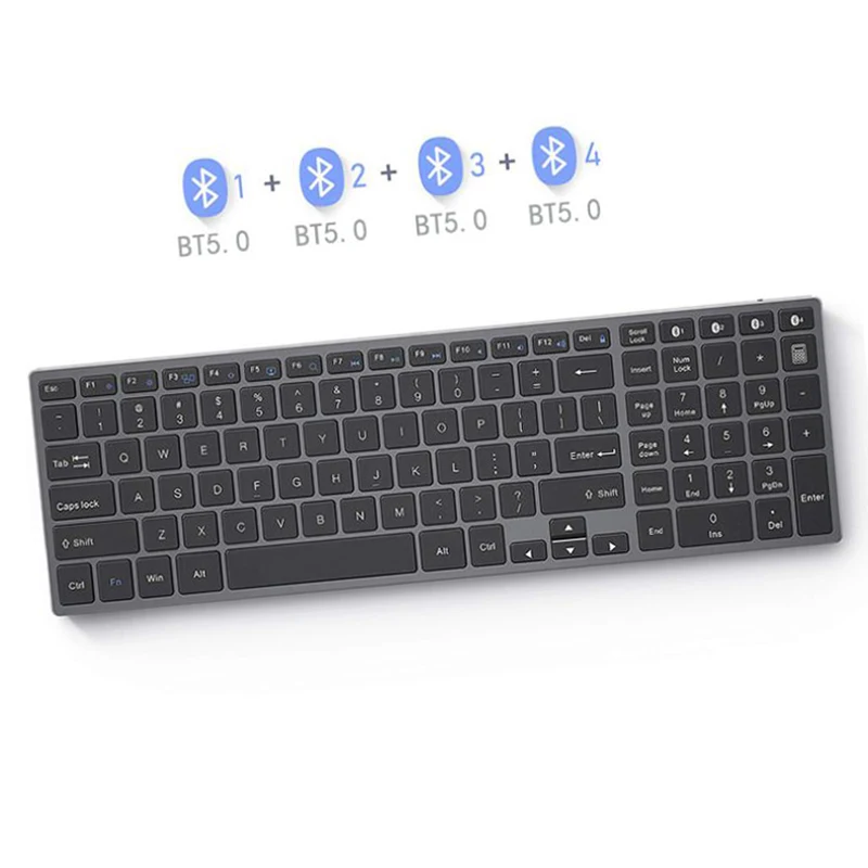 BT keyboard Aluminium Alloy Multi Device Wireless Rechargeable Wireless keyboard, Grey
BT keyboard Aluminium Alloy Multi Device Wireless Rechargeable Wireless keyboard, Grey