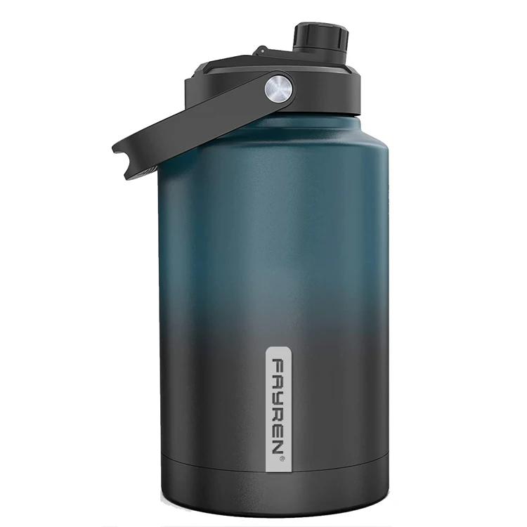 128oz Gradient Color Double Wall Stainless Steel Insulated water bottle with leak and sweat proof lid and folding carry handle, Customized color
128oz Gradient Color Double Wall Stainless Steel Insulated water bottle with leak and sweat proof lid and folding carry handle, Customized color