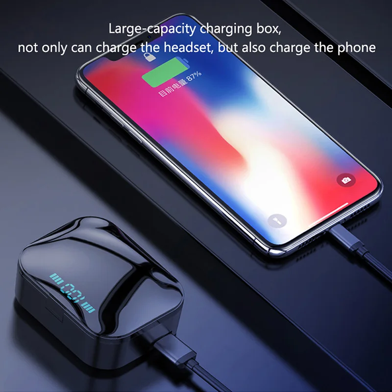 High Quality Best Sounds IPX5 Wireless Earpiece Headphones Earphones Wireless Earbuds with 2200mah Charging Case - ANKUX.COM