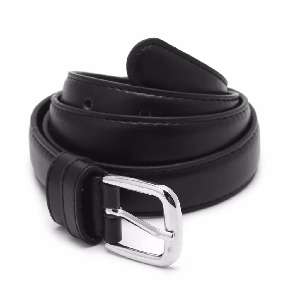 Fashion Female Antique Black Belt Metal Jeans Woman Faux Leather Belt   N0046