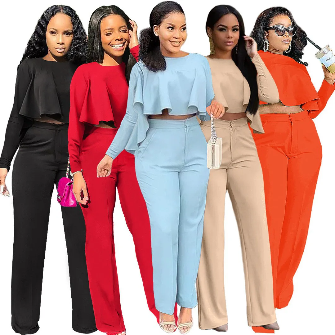 Autumn Winter Two Piece Wide Leg Pants Set 2 Piece Elegant Pants Wide Leg Jogger Sets Two Pieces Pants Woman Clothes Crop
Autumn Winter Two Piece Wide Leg Pants Set 2 Piece Elegant Pants Wide Leg Jogger Sets Two Pieces Pants Woman Clothes Crop