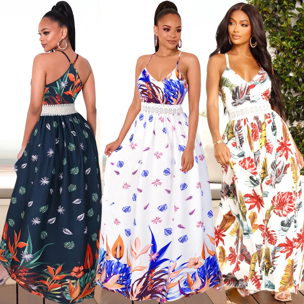 Boho Style Summer Lace Patchwork Dress Women Sleeveless Ball Gown Loose Beach Long Maxi Dresses, White, orange blue
Boho Style Summer Lace Patchwork Dress Women Sleeveless Ball Gown Loose Beach Long Maxi Dresses, White, orange blue