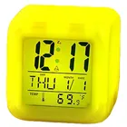 Wholesale Desktop 7 Color Change Cube LED Small Digital Alarm Clock for Kids