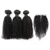 Toocci Classic 3 + 1Wholesale Factory Price Remy Indian Hair 3 Bundles Jerry Kinky Curly Human Hair Weaving Bundles With Closure