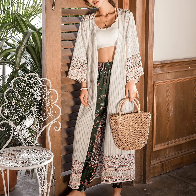 Casual Striped Beach Kimono Boho Loose Long Sleeve Summer Cardigan Cotton Chiffon Shirt Bohemian Beach Cover Up, Photo color
Casual Striped Beach Kimono Boho Loose Long Sleeve Summer Cardigan Cotton Chiffon Shirt Bohemian Beach Cover Up, Photo color