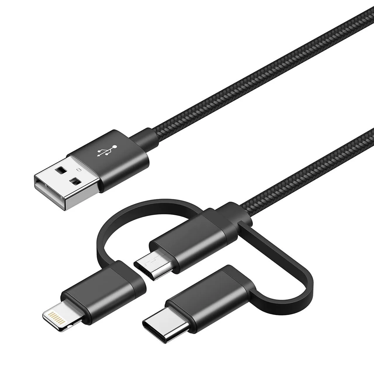 wholesales High quality manufacturer price 3 in 1 usb cable micro/typec/lighting fast charger for mobile phone, Black,customized
wholesales High quality manufacturer price 3 in 1 usb cable micro/typec/lighting fast charger for mobile phone, Black,customized
