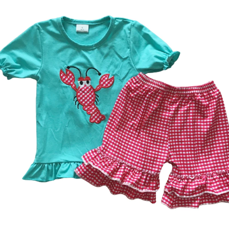 2021 new girls' clothing sets, summer short-sleeved shorts suits, embroidered pattern suits., Mint blue
2021 new girls' clothing sets, summer short-sleeved shorts suits, embroidered pattern suits., Mint blue