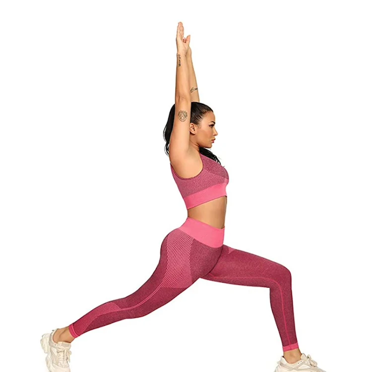 4-Way Stretch Workout Clothes for Women 2 Piece Seamless Color Blocking High Waist Yoga Leggings with U-Neck Sports Bra, 4 colors in stock for choosing
4-Way Stretch Workout Clothes for Women 2 Piece Seamless Color Blocking High Waist Yoga Leggings with U-Neck Sports Bra, 4 colors in stock for choosing