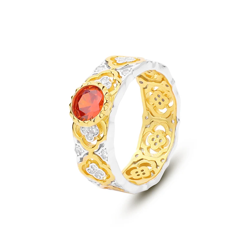 Luxury Fine Jewelry High Quality 925 Sterling Silver Gold Plated Hollow Red Zircon Thick Rings
Luxury Fine Jewelry High Quality 925 Sterling Silver Gold Plated Hollow Red Zircon Thick Rings